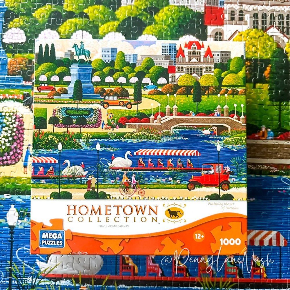 Hometown Collection Swan Boats in Boston Park 1000 Pc Jigsaw Puzzle - Picture 9 of 9